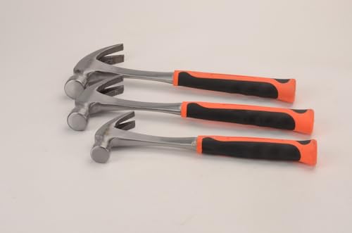 FLZOSPER 20oz Claw Hammer with Smooth Face & Shock-absorbing Leather Long Handle Straight Rip Claw