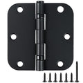 TDCHINGES Rounded Matte Black Door Hinges 3.5" 5/8"Radius Lasting No Squeak - color: Matte Black-Rounded, size: 3 Pack-Ball Bearing-lasting no squeak