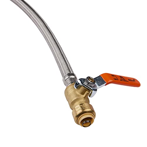 1piece EFIELD 12"L Push-fit Valve Water Heater Connector,3/4"FIP x 1/2" - size: 12 Inch, style: 1/2''x3/4''