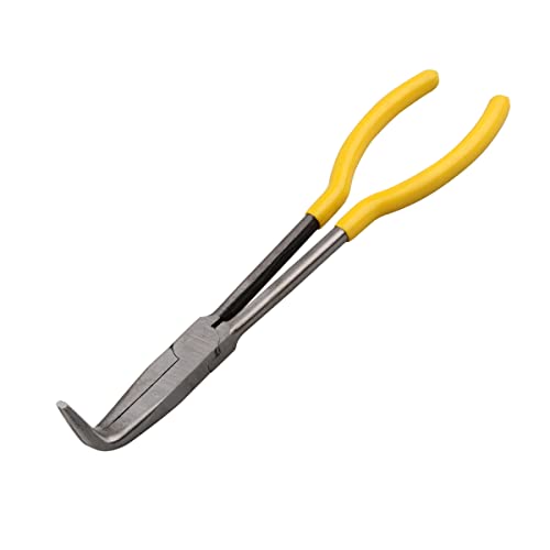 Long Reach Long Nose Pliers, 11" 90 Degree Bent Nose Pliers for Mechanics, Technicians or Home Repairing - size: 90 Degree Bent Nose