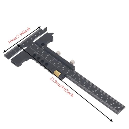 Fine Tuning T Shaped Woodworking Ruler, Aluminum Alloy Marking Gauge Scribing Tool for Precision Woodworking