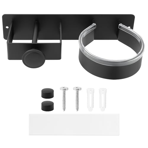 CALIDAKA Hair Dryer Holder Wall Mounted, Hair Dryer and Straightener Holder, Hair Tool Organizer for Bathroom, Suitable for Most of Hair Dryers(COLOR:black)