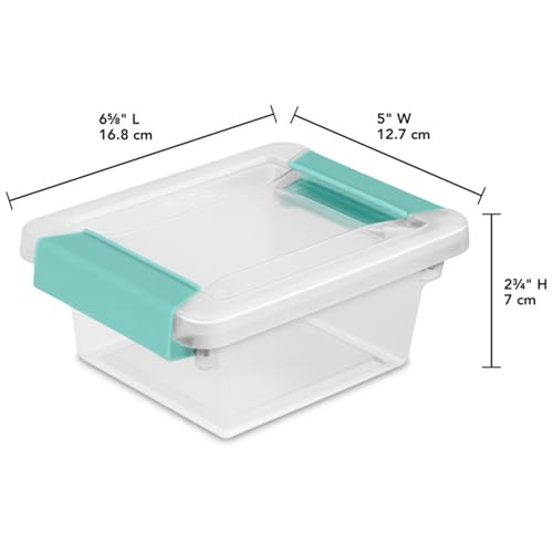Sterilite Clip Box, Stackable Clear Plastic Bins- Mini, 24-Pack - size: Mini, style: 24 Pack