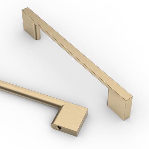 Asidrama 10 Pack 5 Inch(128mm) Brushed Brass Kitchen Cabinet Handles, Cabinet Pulls Kitchen Cabinet Hardware for Cupboard Drawer Pulls - color: Brushed Brass, size: 5" Hole Center(128mm), style: 10 Pack