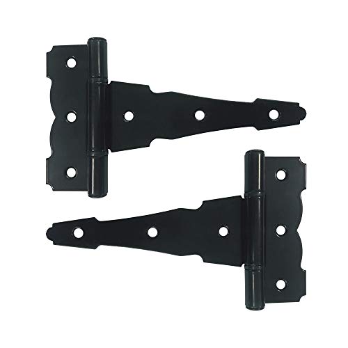 Nuvo Iron Black Decorative Ornamental Tee Hinge Set - Includes Handle, Hinges, Latch and Catch- 5"