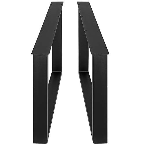 VEVOR Set of 2 Steel Table Legs, 28 Height 24 Wide Dining Table Legs,Heavy Duty 3.1" Width Box Section Square Table Legs,28x24x3.1 Inch Black Color Industrial Country Style Metal Dining Legs - size: 28"H x 23.6"W, style: Square