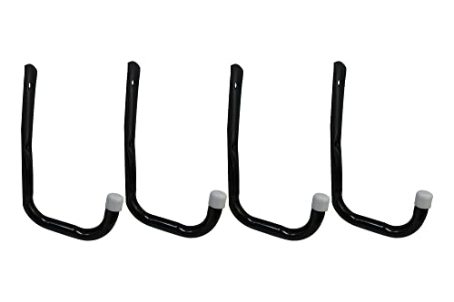 Shepherd Hardware 8089E Heavy Duty Steel 5-Inch Garage Storage Utility Hooks, 4 Pack, Black - color: Black, size: 5 Inch