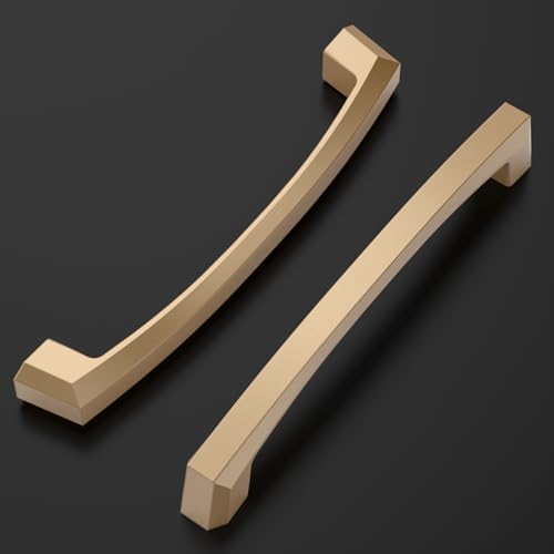 Amerdeco 10 Pack Champagne Bronze Cabinet Pulls 5 Inch(128MM) Hole Centers Kitchen Cabinet Handles Hardware - color: Champagne Bronze, size: 5"/128MM Hole Center