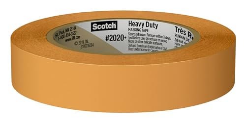 Scotch Heavy Duty Painter's Tape, 9 Rolls, 0.94 in x 60.1 yd, for Use On Vinyl, Carpet, Metal, & Plastic, Indoor & Outdoor Masking Tape, Bonds Aggressively, 3-Day Clean Removal (2020+-24AP9) - size: 0.94" Width, style: 9 rolls