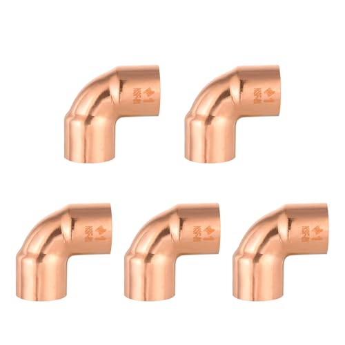 5 Piece EFIELD 1" C X C Short Radius Copper 90 Degree Elbow - size: 1"x1", style: 90 Degree