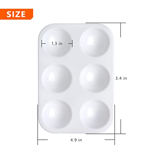 Tamaki 16 PCS Plastic Paint Tray Palettes, White - color: 16 Pcs
