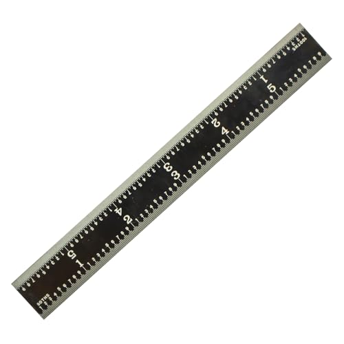 PEC Tools 6" Metal Rule, Designed for High-Accuracy Industrial Environments, Made in USA - color: Black Chrome-rigid, size: 6"