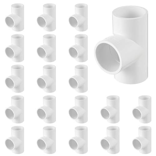 20 Pcs 3/4 Inch PVC Tee Fittings 3 Way - color: Tee, size: 3/4 Inch