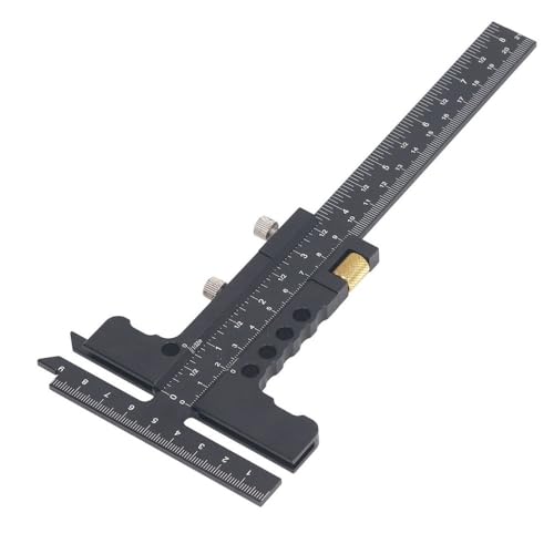 Fine Tuning T Shaped Woodworking Ruler, Aluminum Alloy Marking Gauge Scribing Tool for Precision Woodworking