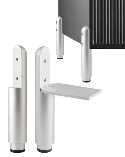 4 Pack Adjustable Metal Furniture Legs Silvery 3.3-4.5 Inch Coffee Table Legs Dresser Feet Cabinet Feet Replacement Support Foot Desk Legs - color: Silvery, size: 3.3-4.5 inch(4pcs)