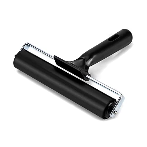 QWORK 6 Inch Rubber Roller, Tape Roller for Print, Tape, Wallpapers, Scrapbooks - size: 6 inch