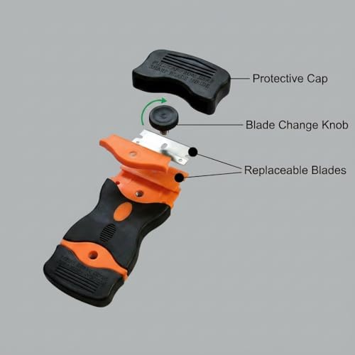 Mister Rui 2Pack Dual-Head Scraper, 50 Blades, Screw-On Safe, Multi-Surface - color: 2 Orange