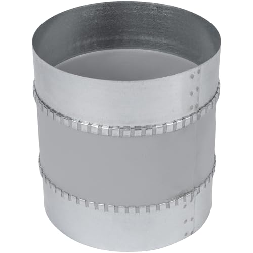 Repa Market 6" Inch Flexible Male Fit Duct Connector – Galvanized Steel Round Pipe Extender for Spiral Ducts – Vibration & Noise Reduction Coupler for HVAC Systems, Exhaust, and Dryer Vent Connections - size: 6" Inch