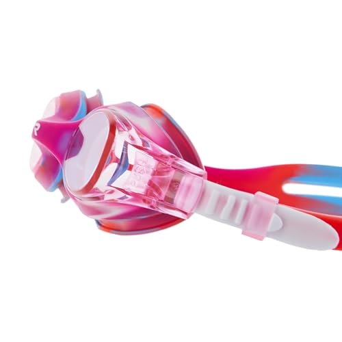 TYR Kids' Swimple Goggles - Colorful Swim Goggles for Beginners - color: Pink/White