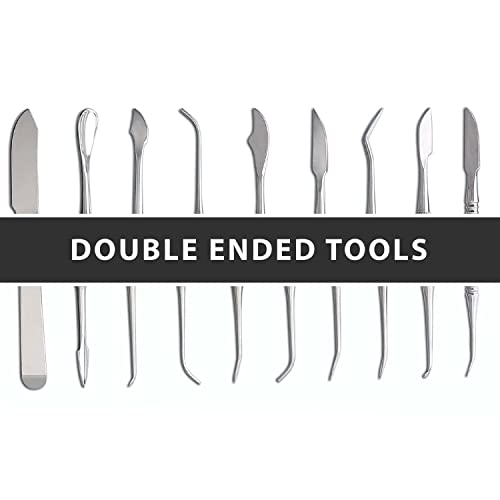 SURGICAL ONLINE Stainless Steel Wax Carvers Set, Pottery & Polymer Clay Tools, Sculpting Kit with Carrying Case