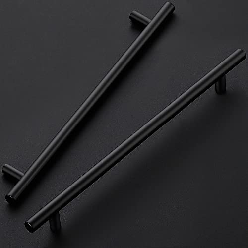 Ravinte Matte Black Cabinet Handles 11-3/10"Length,8-13/16" Hole,10 Pack - size: 11-3/10 Inch（8-13/16 Inch Hole Center）