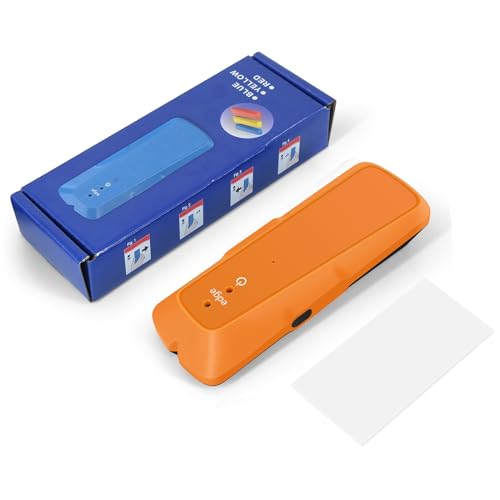 Stud Finder Wall Detector, Electronic LED Sensing Scanner with Audio Alert and Marking Notch for Drywall Plywood Shock Plastic Yellow 1 Pack - color: Orange