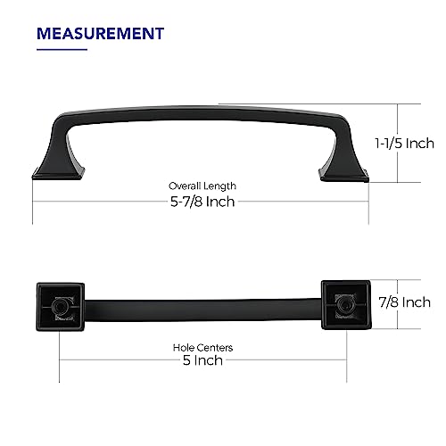 30 Pack Kitchen Cabinet Handles 5 Inch Hole Center Black Cabinet Pulls - color: Matte Black, size: 5 Inch Hole Centers