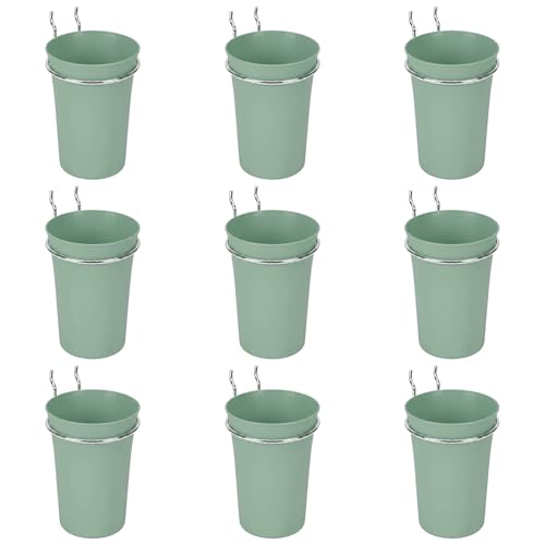 Pegboard Cups With Loops, 9 Pack Matcha Green Peg Board Holder Organizer - color: Matcha Green