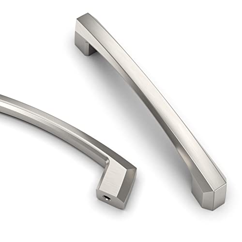 Asidrama 10 Pack 4 inch Brushed Satin Nickel Kitchen Cabinet Handles - color: Brushed Satin Nickel, size: 4" Hole Center(102mm)