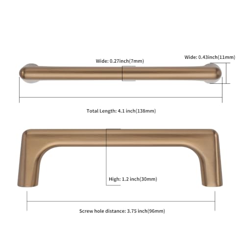 Asidrama 6 Pack 3.75 Inch(96mm) Champagne Bronze Cabinet Pulls Cabinet Handles Cupboard Handles Kitchen Cabinet Hardware for Cupboard Drawer Pulls - color: Champagne Bronze, size: 3.75" Hole Center, style: 6 Pack