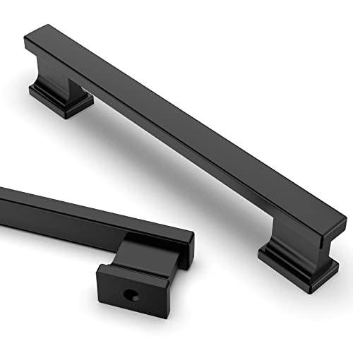 Asidrama 6 Pack 5 Inch(128mm) Matte Black Kitchen Cabinet Handles, Cabinet Pulls Kitchen Cabinet Hardware for Cupboard Drawer Pulls - color: Matte Black, size: 5" Hole Center, style: 6 Pack