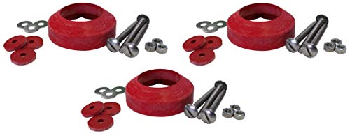 Korky 464BP Universal Toilet Tank to Bowl Gasket & Hardware Kit - Fits Most 2-Inch, 2-Piece Toilet Tanks - Made in USA, 3 Pack