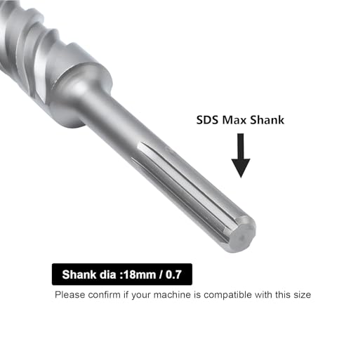 5/8 x 18 SDS Max Rotary Hammer Drill Bit, 16x460mm Masonry Drill Bit | Carbide Tip Concrete Drill Bit for Masonry, Brick, Stone, Concrete - size: 16mm ( 5/8 in ) Diameter, style: Length :460mm / 18 inch