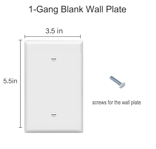 ZEFTV Over-Size Blank Wall Plates 1-Gang 5.5" x 3.5" blank Switch Outlet Electrical Cover Plate Unbreakable Thermoplastic Faceplate for Light Receptacle Outlet Switch, White (4 Pack) - color: Over-Size,Single Blank, size: 4 Pack