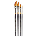 KINGART Premium 4 pc. Original Gold 9800 Series Dagger Striper Artist Brush Set, Synthetic Golden TaklonHair for Acrylic, Oil, Gouache Paint, Short Handle, 4 Sizes: 1/8", 1/4", 3/8", 1/2"