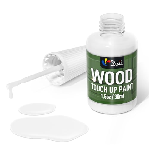 DWIL White Paint Touch Up Paint Pen- 1.5 Oz Wood Furniture Paint for Wood Refinishing, Quick-Dry White Paint for Wood Scratches, Chips and Spots on Furniture, Cabinets, Doors, Tables, Dressers (White) - color: White