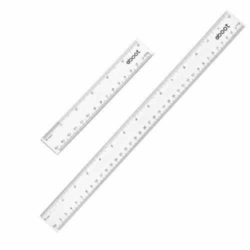 EBOOT 2 Pack Plastic Ruler Straight Ruler Plastic Measuring Tool for Student School Office(Clear,6 Inch,12 Inch Style) - color: White, size: 6 Inch,12 Inch