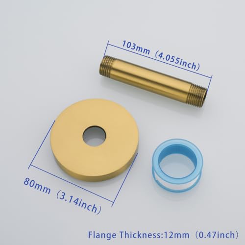 Wall Mounted Stainless Steel Shower Arm Shower Head Extension Pipe Bathroom Accessories 4 Inch Champagne Bronze,SW-RD91038-4CB. - color: Circular Flange-4" Champagne Bronze