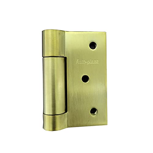 4 Pcs Self-Closing Stainless Steel Door Hinge Spring Door Hinges Brass Heavy Duty Square Thickness 3mm (3 inch) - size: 3 Inch