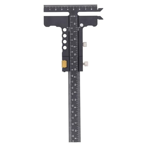 Fine Tuning T Shaped Woodworking Ruler, Aluminum Alloy Marking Gauge Scribing Tool for Precision Woodworking