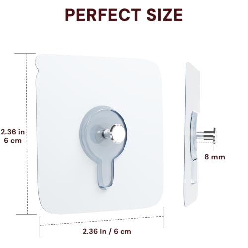 24 PCS Picture Hanging Hooks, Wall Hangers Without Nails, Adhesive Wall Hooks for Kitchen, Bathroom, Home and Office (8mm) - size: 24PCS（8mm）