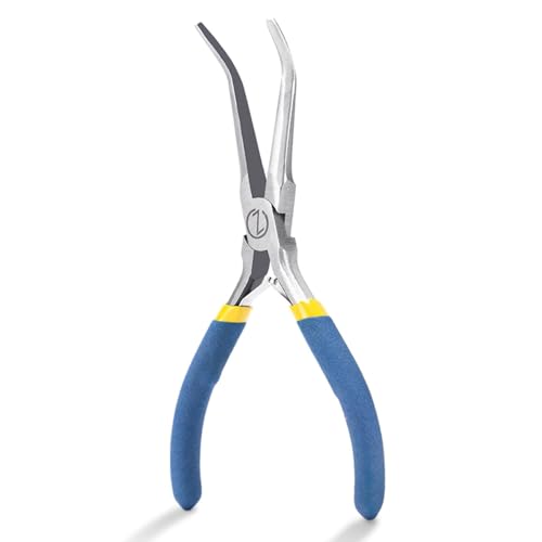 VISEMAN 6" Mini Needle Nose Pliers with Comfort Handles, Long Nose Pliers - style: 45-Degree Bent