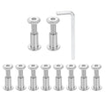 HARFINGTON 10 Set M6x25mm Hex Drive Socket Cap Bolt and M6x15mm Nuts with M4 Hex Wrench, Furniture Connector Bolts and Screws for Furniture Countersunk Belt, Silver - size: M6x25mm, M6x15mm