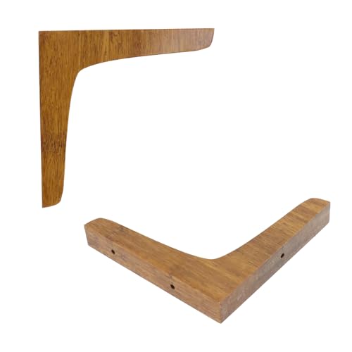 Antrader 4PCS Wooden Shelf Brackets,Solid Wall Mount Wood Shelf Bracket,Wood Triangle Bracket,L Shape Shelf Holders Include Mounting Screws,5.12 Inch x 5.12 Inch,Dark Brown - color: Dark Brown, size: 5.12"×5.12"×0.79",4pcs