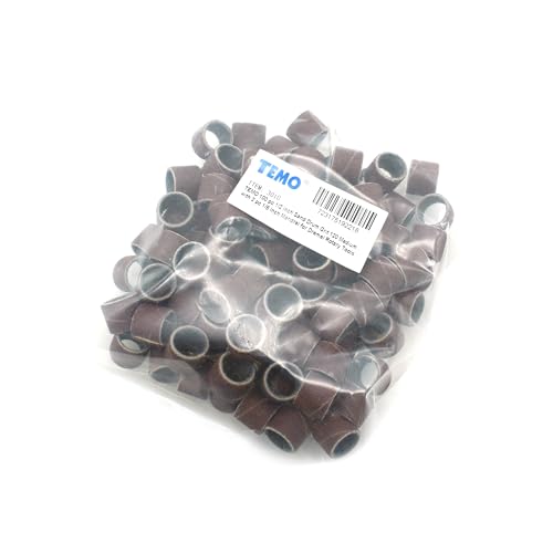 TEMO 100p 1/2" Grit 120 Medium Sand Drum w 2 Mandrel for Dremel Rotary Tool - size: 1/2" #120