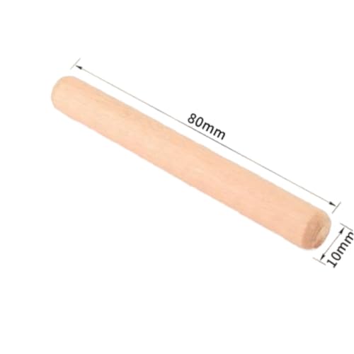 100Pcs Wooden Dowel Pins Kit 3/8" x 3-5/32 Inch Small Fluted Wood Dowels Pegs Hardwood Pin for Furniture Woodworking Crafts, Furniture, Door, DIY - size: 10mm x 80mm - 100PCS