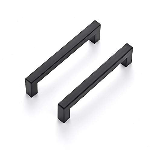 Ravinte Matte Black Cabinet Handles Square Pulls 5 Inch 3 Pack - size: 5-1/2 Inch (5 Inch Hole Center)