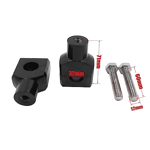 MT030-08-22-BK Black Round 7/8 Inches 22mm 7/8 Inch Handlebar Riser Clamps Compatible with H-D Boulevard Intruder VTX 1800 Tourer Shadow 750 - color: Black, size: Round 7/8 inch