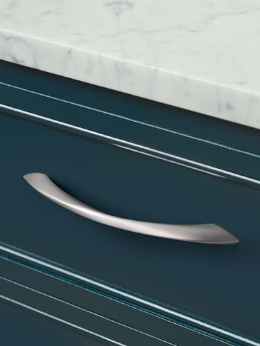 20 Pack Brushed Nickel Cabinet Pulls 6.3 Inch Arch Twisted Silver Handles Drawer Kitchen Cupboard Bathroom Dresser Cabinet Hardware Zinc Alloy - color: Brushed Nickel, size: 6.3 inch Hole Centers