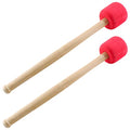 Jiozermi 2 Pcs Drum Mallet, Red, 12.8 Inches for Drums Snare Drums - color: Red